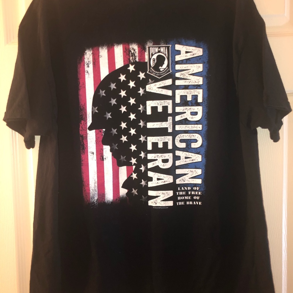 POW MIA American Veteran T-Shirt (Large)